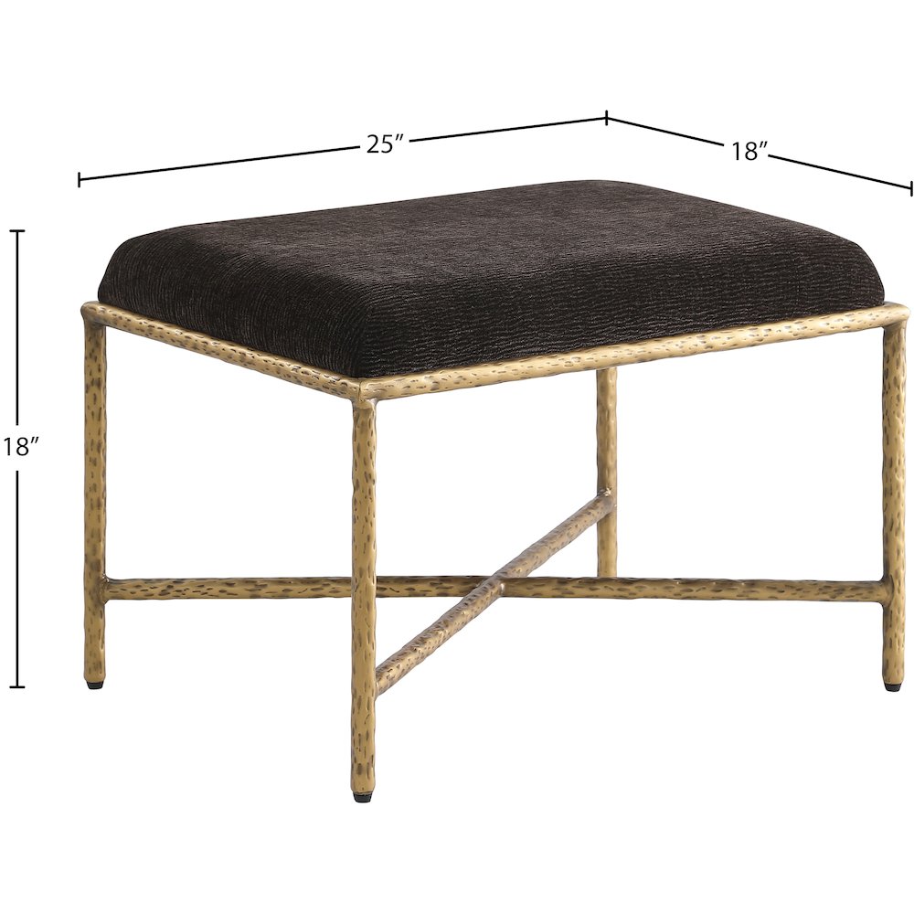Valley Brown Chenille Fabric Bench. Picture 6