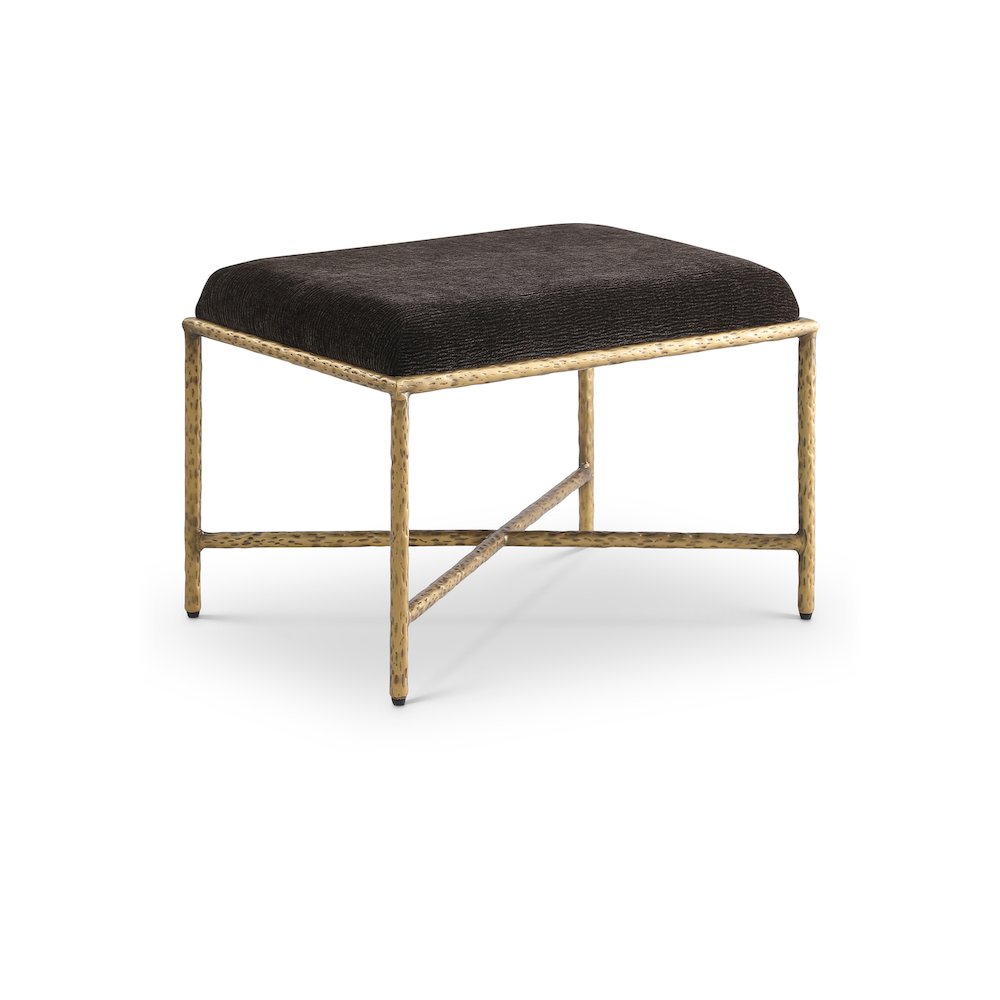 Valley Brown Chenille Fabric Bench. Picture 1