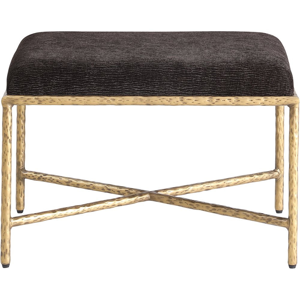 Valley Brown Chenille Fabric Bench. Picture 3