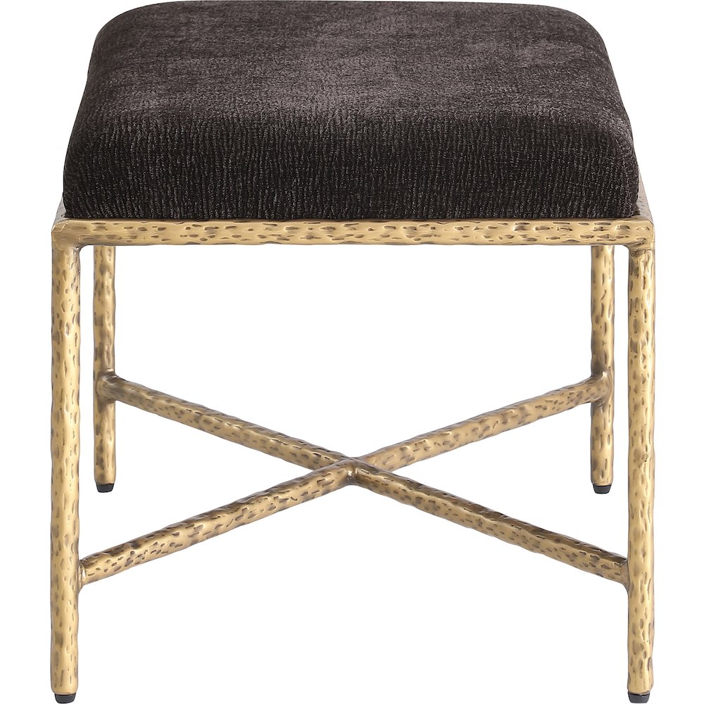 Valley Brown Chenille Fabric Bench. Picture 4