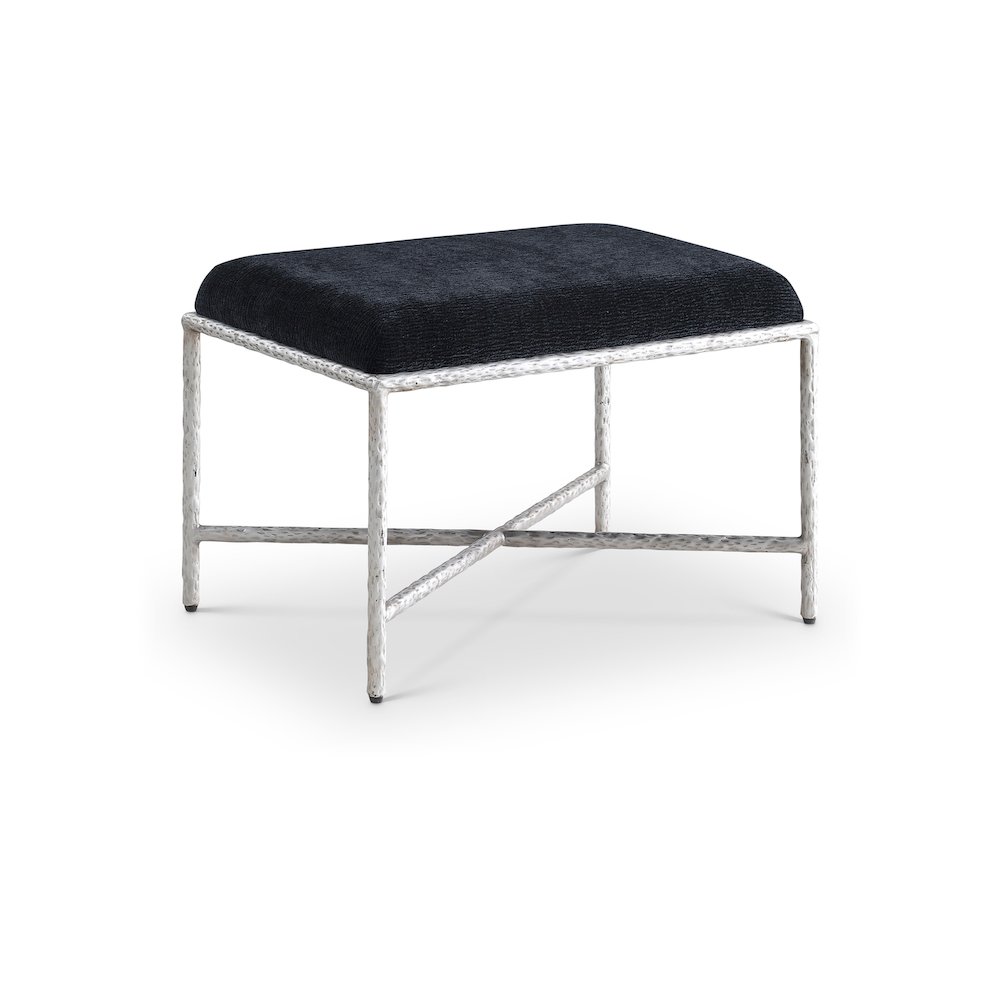 Valley Black Chenille Fabric Bench. Picture 1