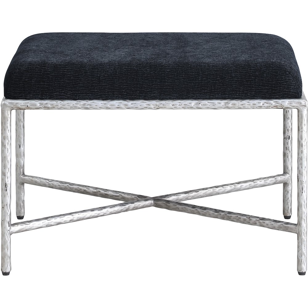 Valley Black Chenille Fabric Bench. Picture 3