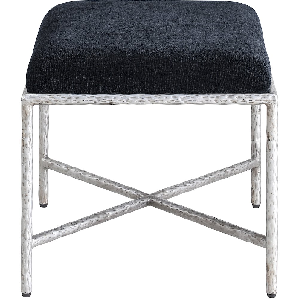 Valley Black Chenille Fabric Bench. Picture 4