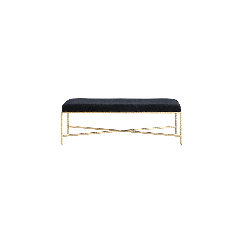 Valley Black Chenille Fabric Bench. Picture 3