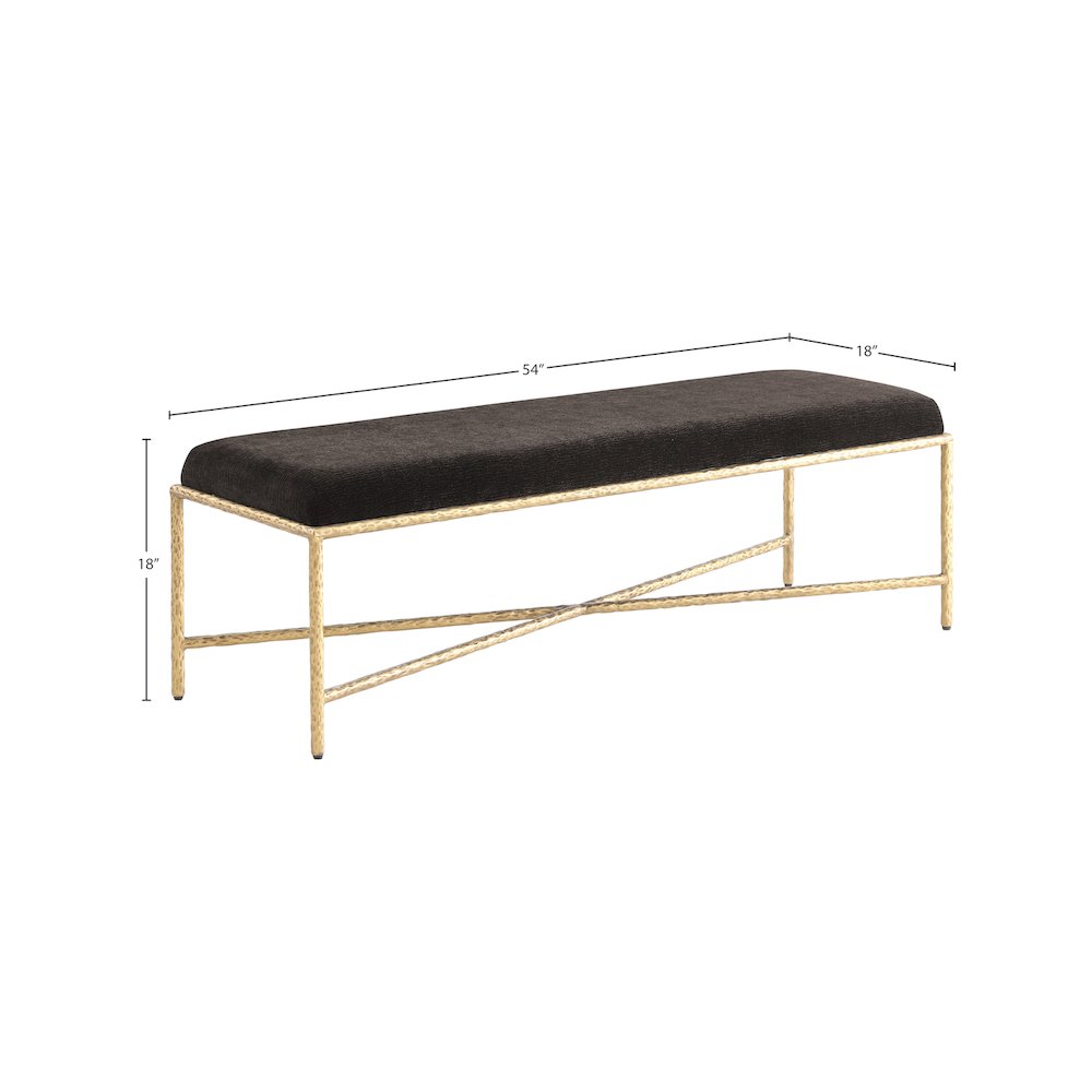 Valley Brown Chenille Fabric Bench. Picture 6