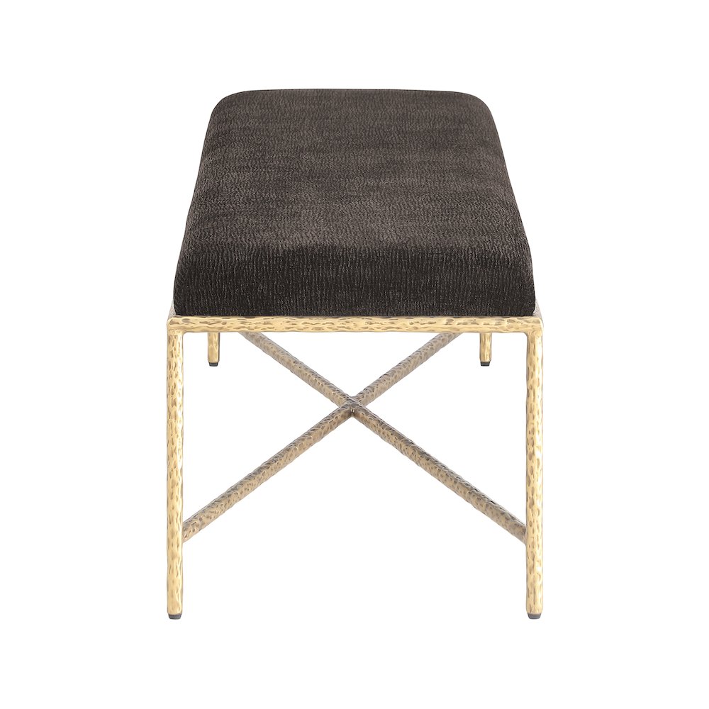 Valley Brown Chenille Fabric Bench. Picture 4