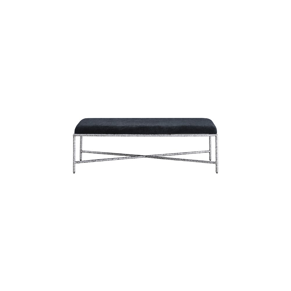 Valley Black Chenille Fabric Bench. Picture 3