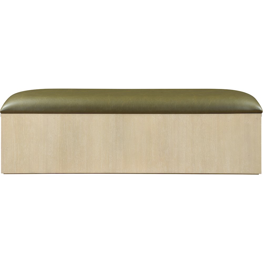 Velden Olive Vegan Leather Upholstered Storage Bench. Picture 8