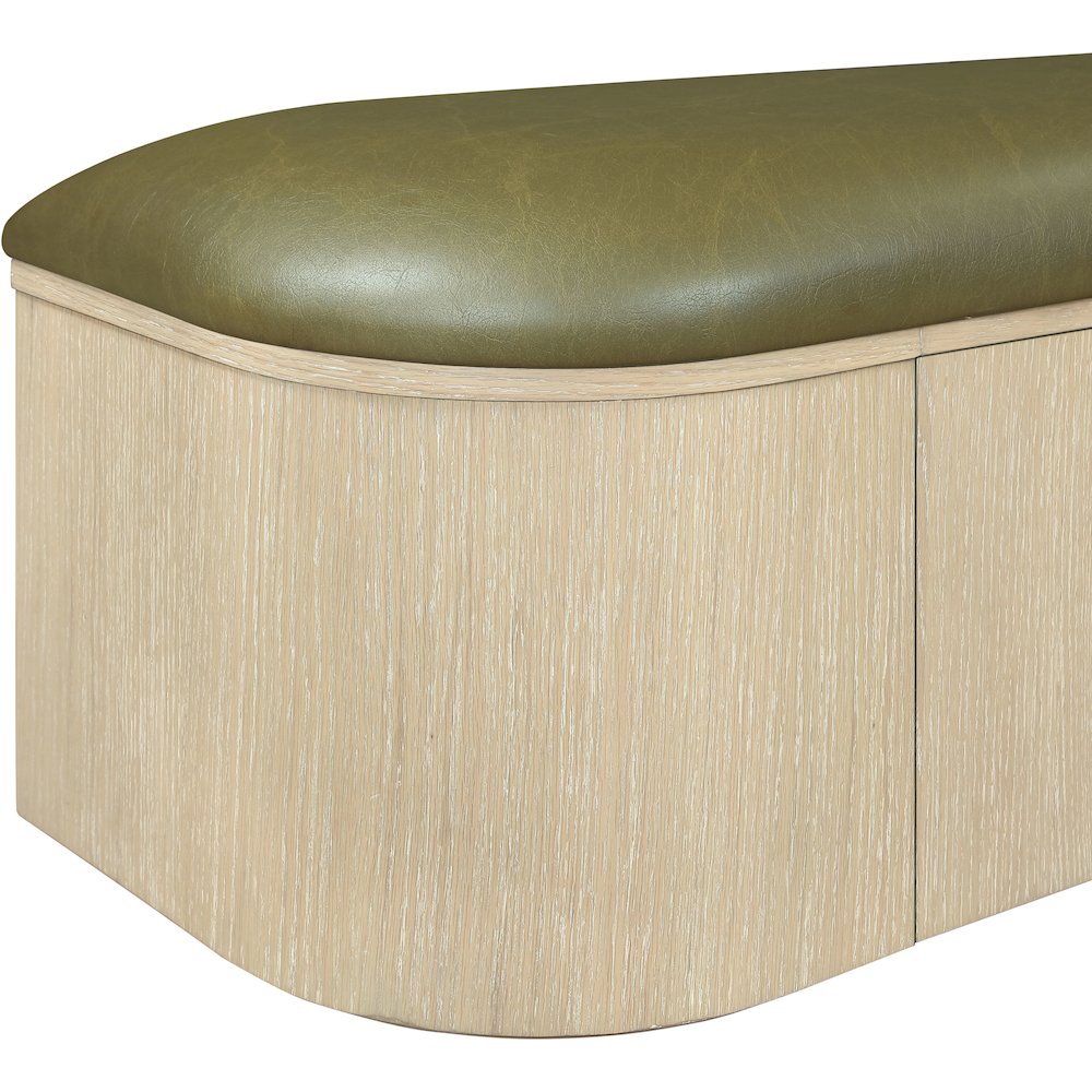 Velden Olive Vegan Leather Upholstered Storage Bench. Picture 9