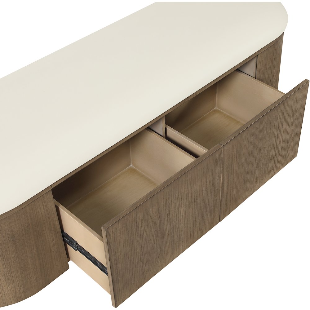 Velden Cream Vegan Leather Upholstered Storage Bench. Picture 11