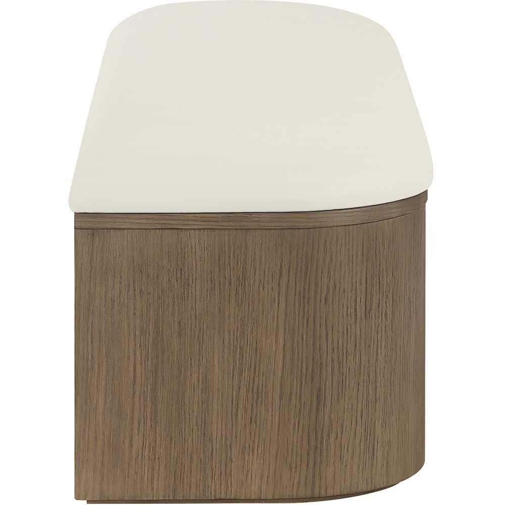 Velden Cream Vegan Leather Upholstered Storage Bench. Picture 6