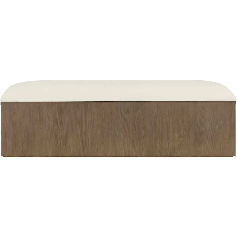 Velden Cream Vegan Leather Upholstered Storage Bench. Picture 8