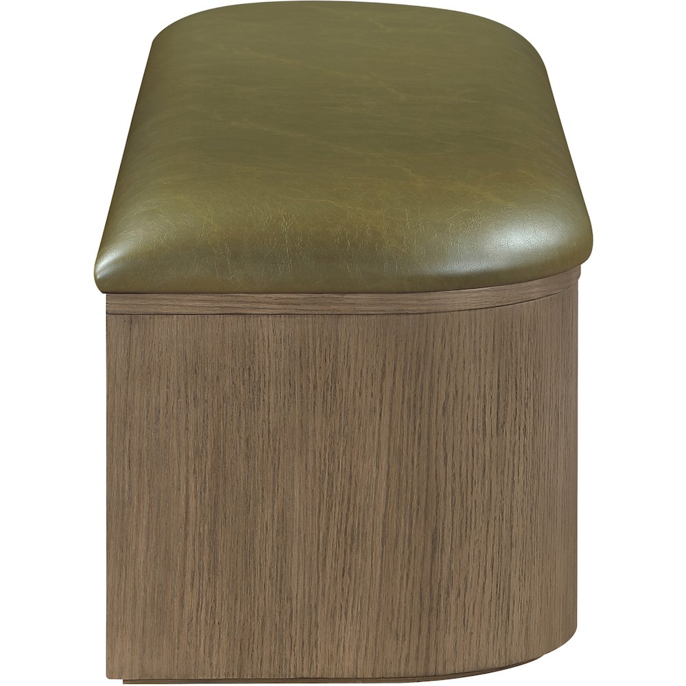 Velden Olive Vegan Leather Upholstered Storage Bench. Picture 6
