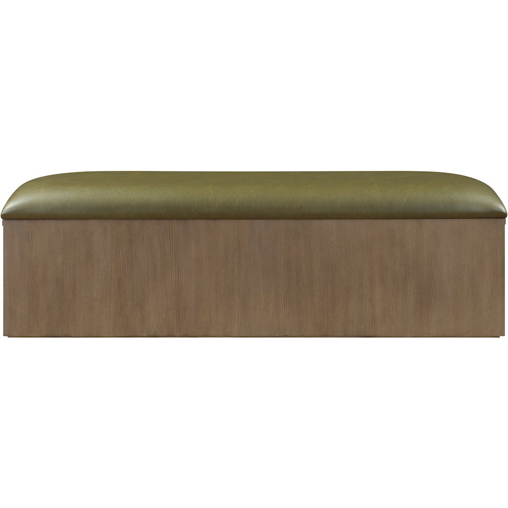 Velden Olive Vegan Leather Upholstered Storage Bench. Picture 8