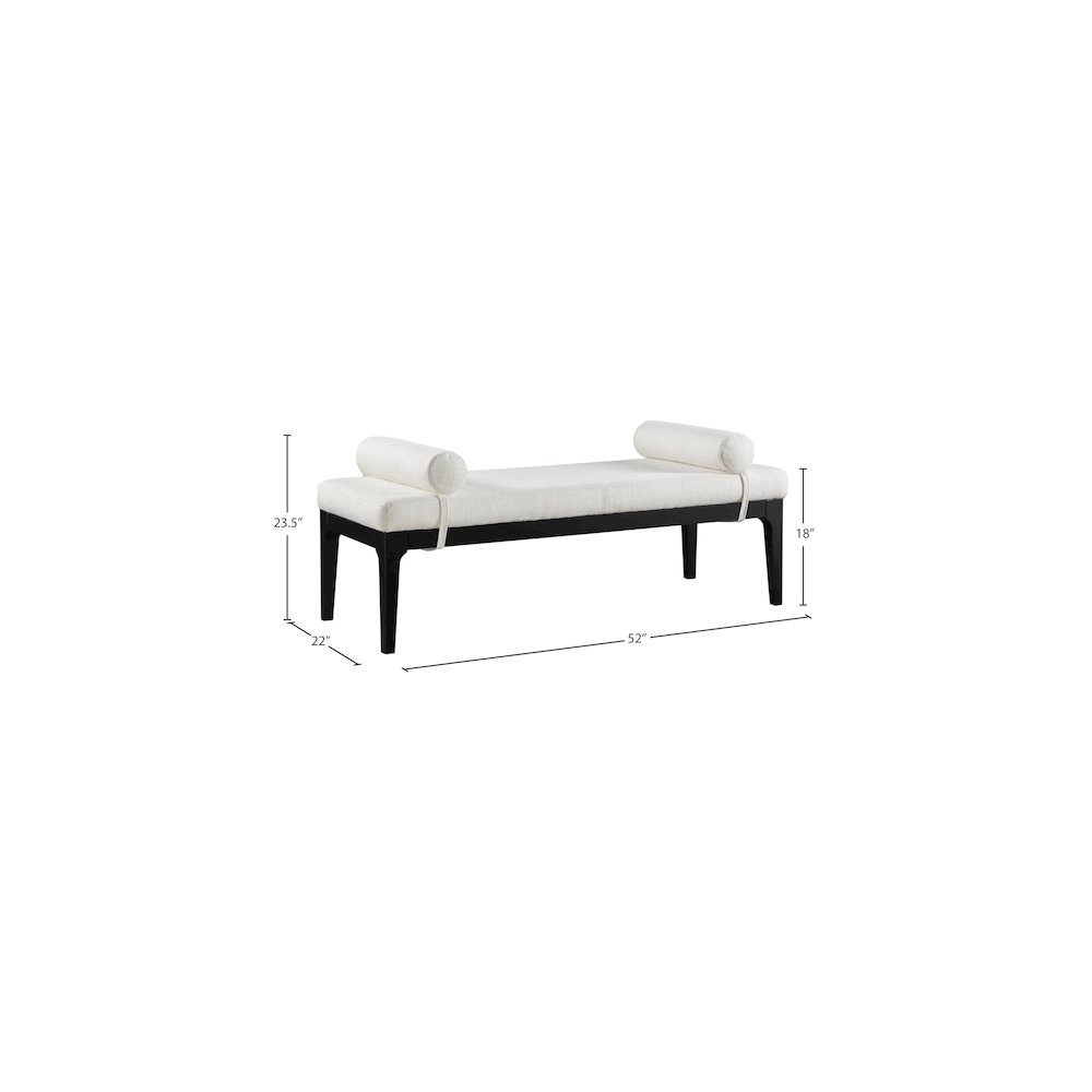 Priscilla Cream Linen Textured Fabric Bench. Picture 8