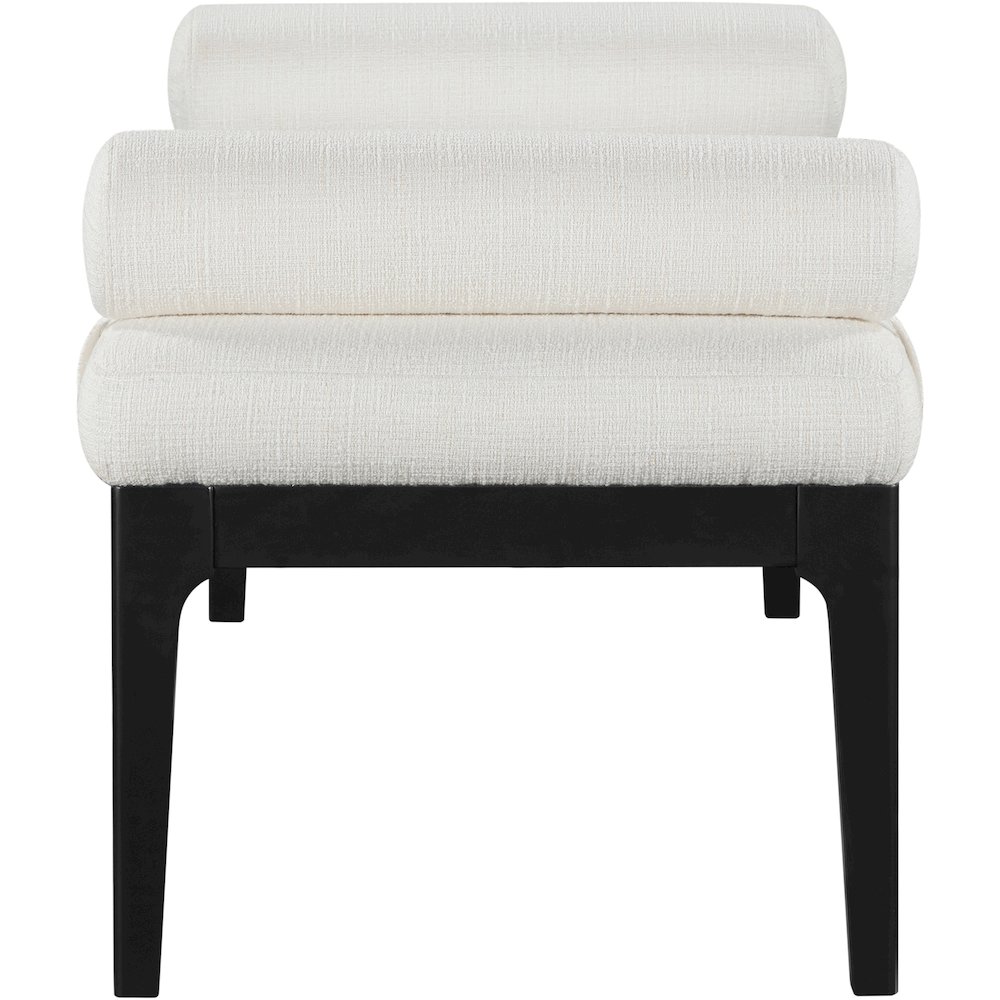 Priscilla Cream Linen Textured Fabric Bench. Picture 4