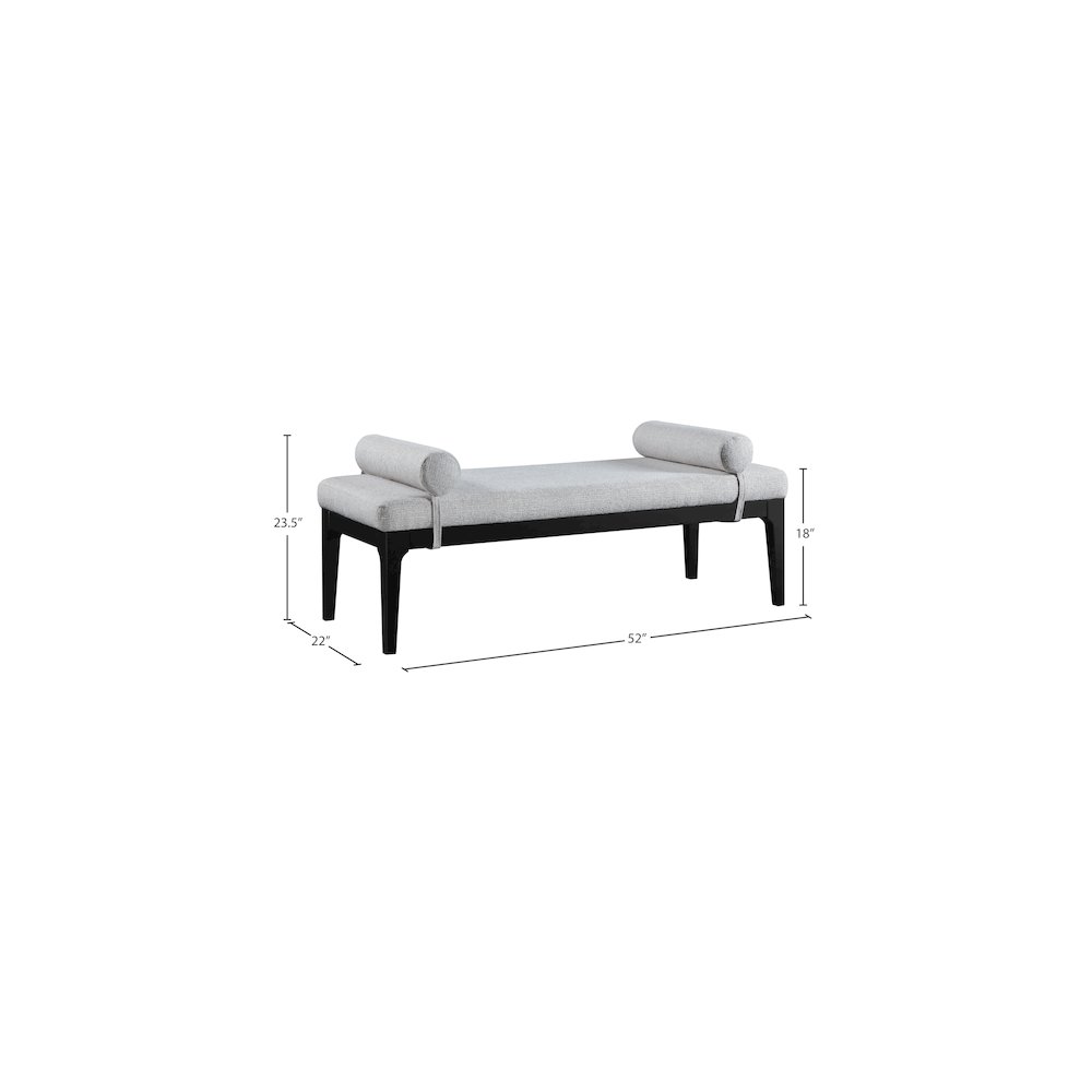 Priscilla Grey Linen Textured Fabric Bench. Picture 8