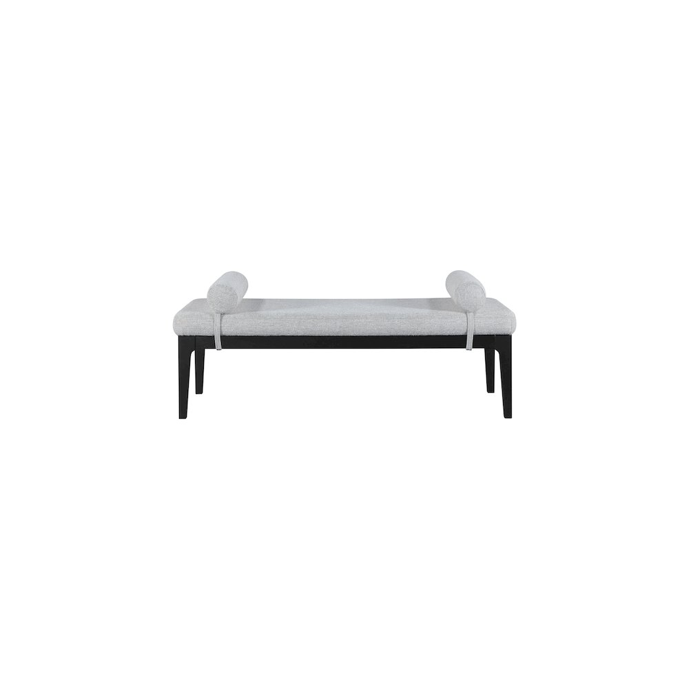 Priscilla Grey Linen Textured Fabric Bench. Picture 3