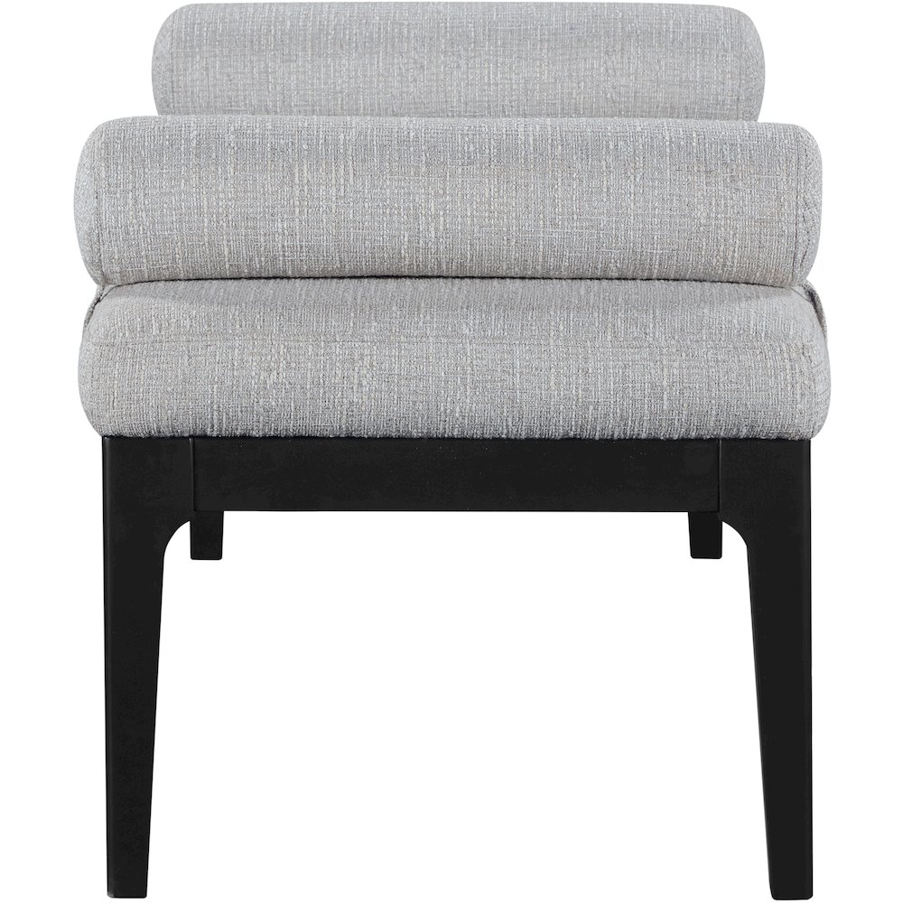 Priscilla Grey Linen Textured Fabric Bench. Picture 4