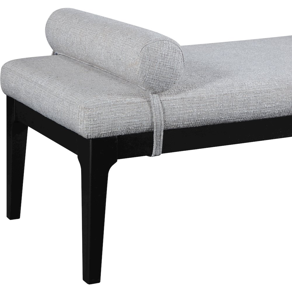 Priscilla Grey Linen Textured Fabric Bench. Picture 5