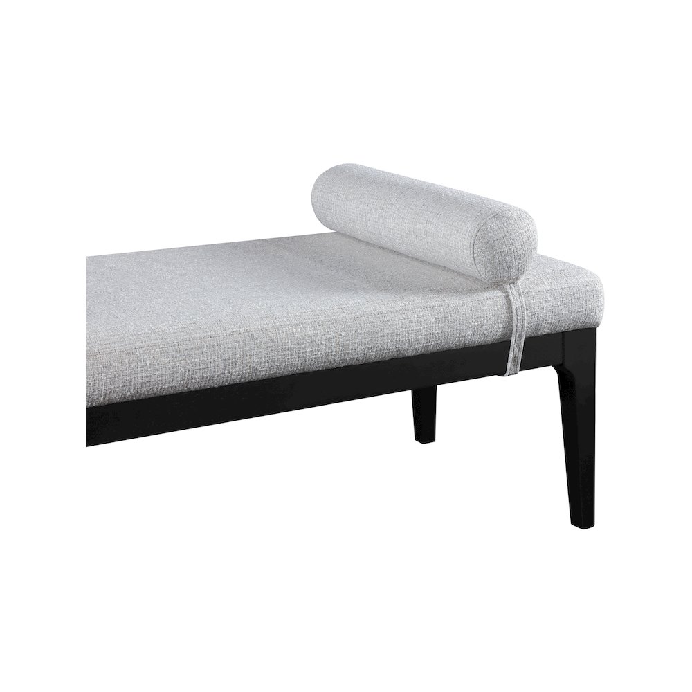 Priscilla Grey Linen Textured Fabric Bench. Picture 6