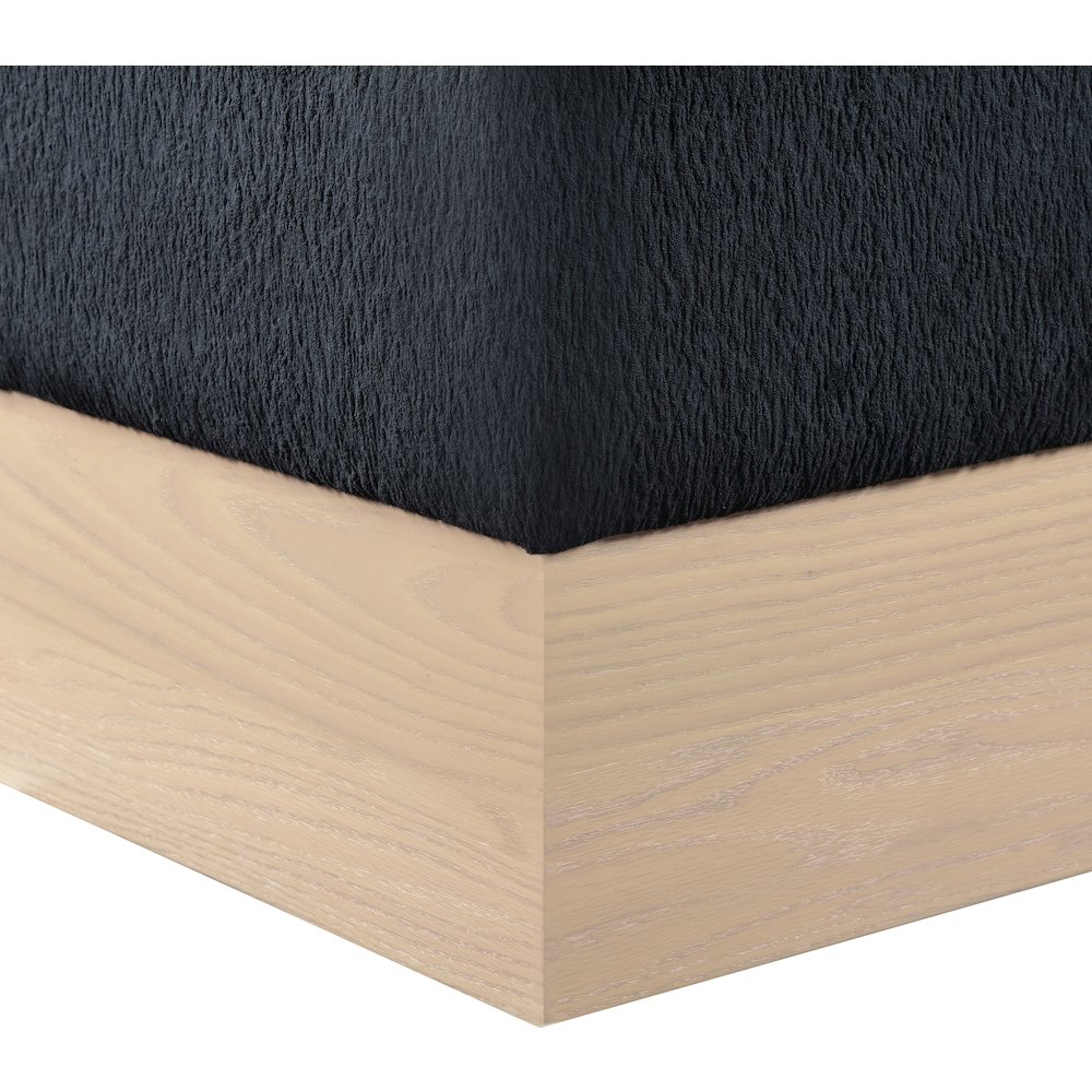 Havre Black Velour Fur Fabric Ottoman/Stool. Picture 5