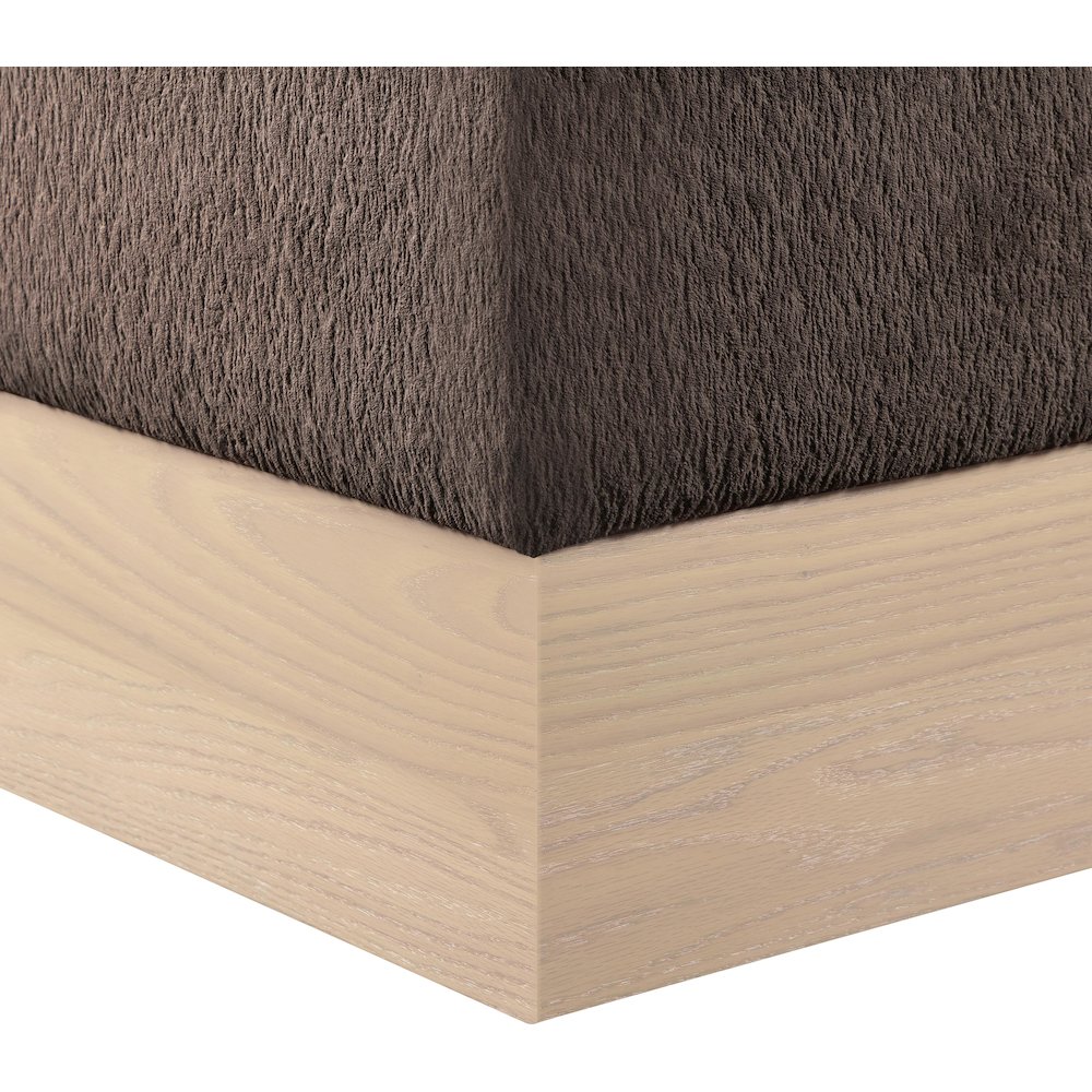 Havre Brown Velour Fur Fabric Ottoman/Stool. Picture 5