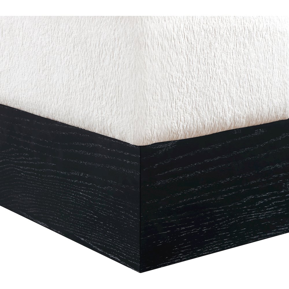 Havre Cream Velour Fur Fabric Ottoman/Stool. Picture 5