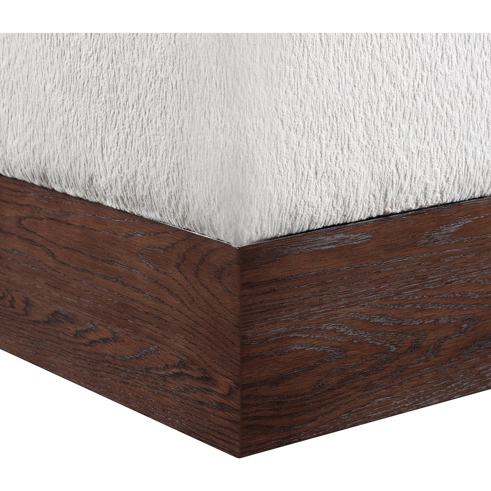 Havre Beige Velour Fur Fabric Ottoman/Stool. Picture 5