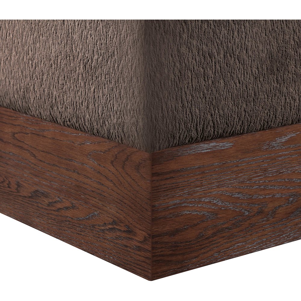 Havre Brown Velour Fur Fabric Ottoman/Stool. Picture 5
