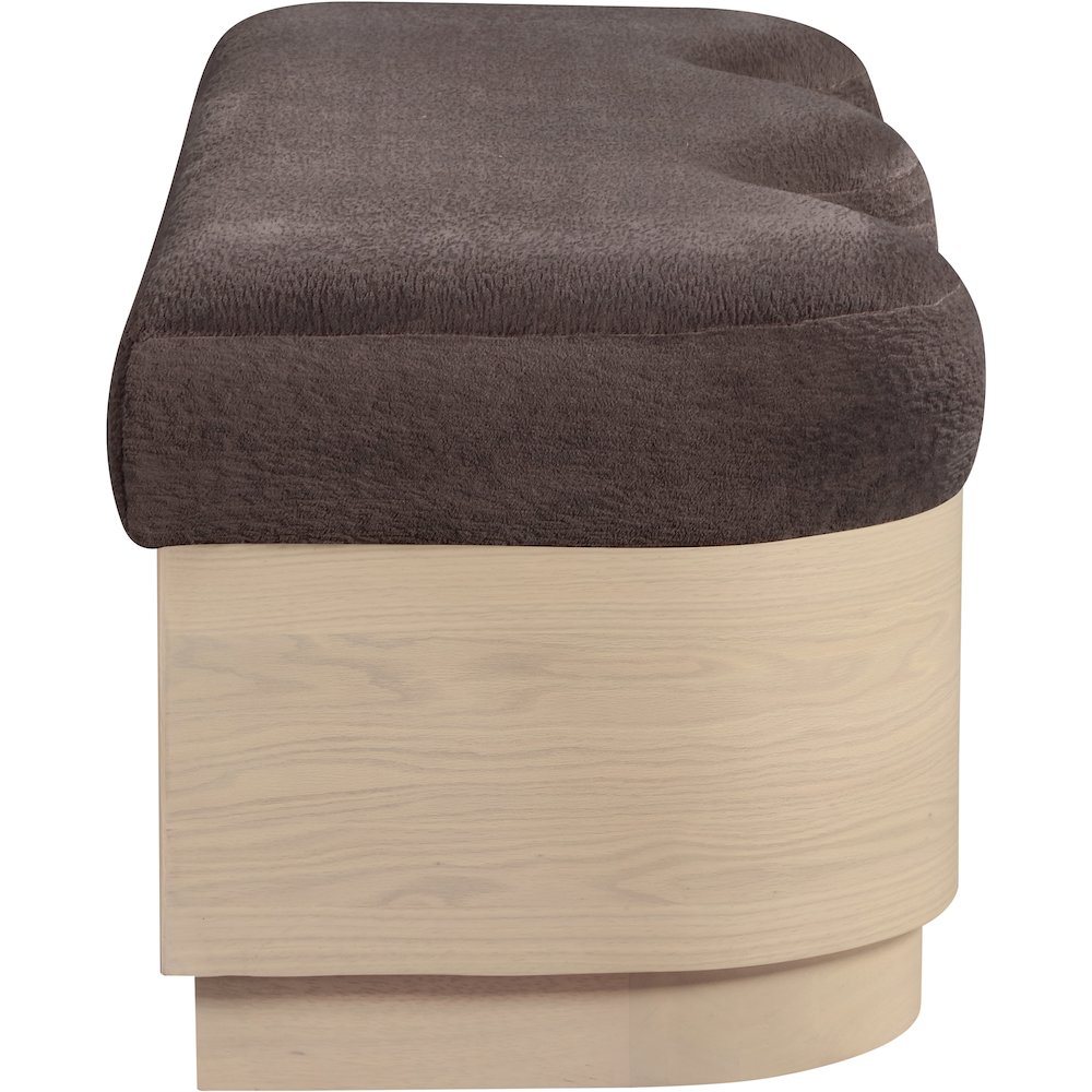 Savoy Brown Velour Fur Fabric Bench. Picture 4