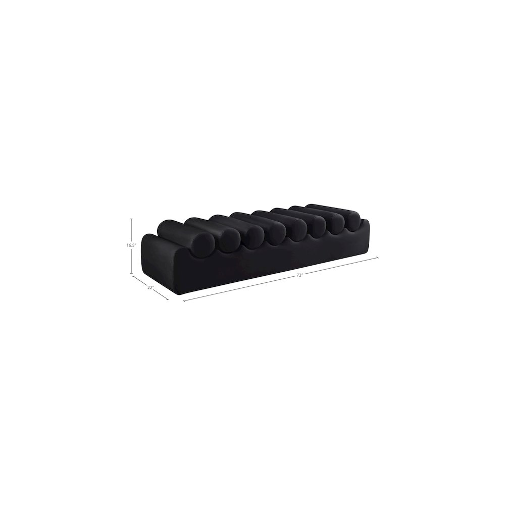 Rumble Black Vegan Leather Bench. Picture 9