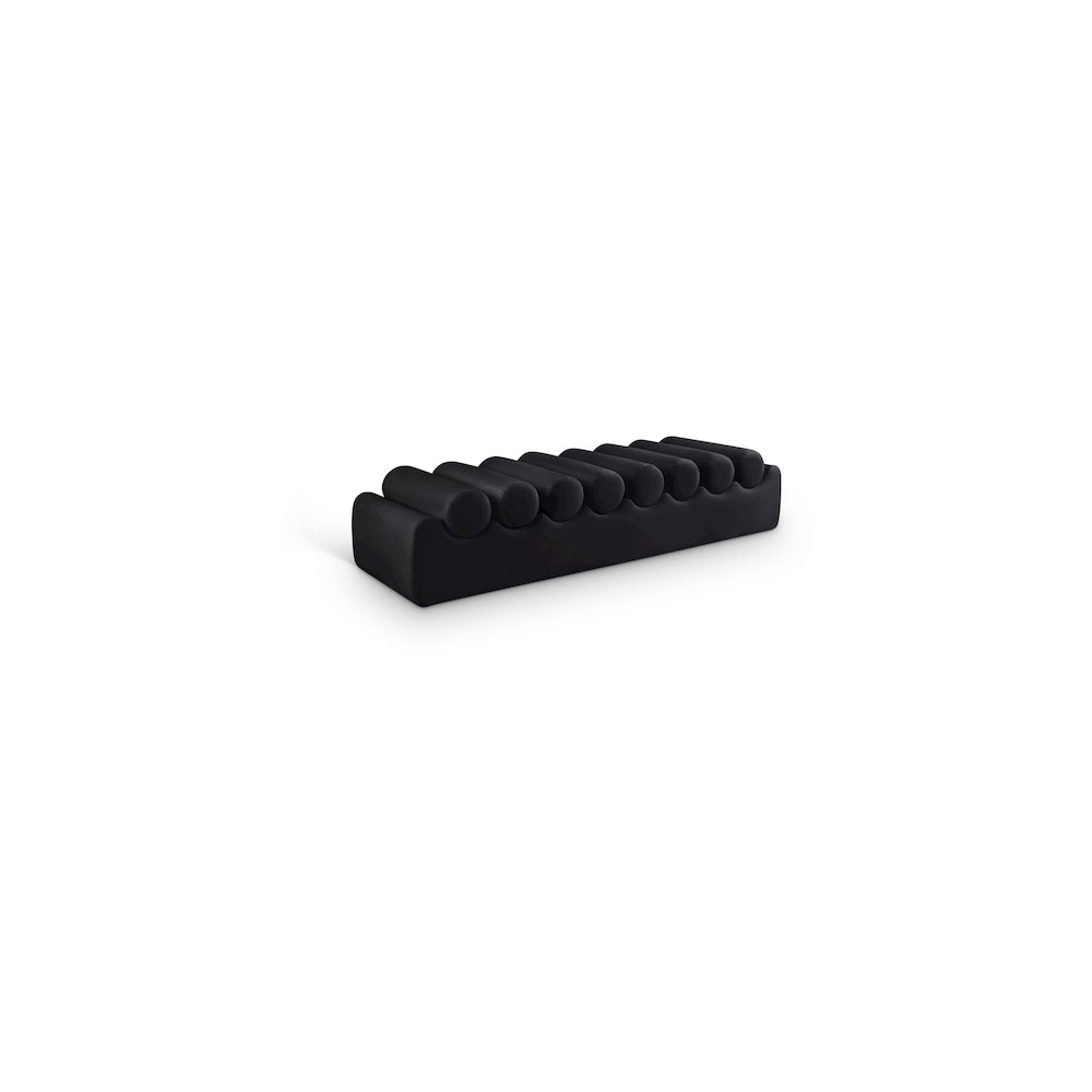 Rumble Black Vegan Leather Bench. Picture 1
