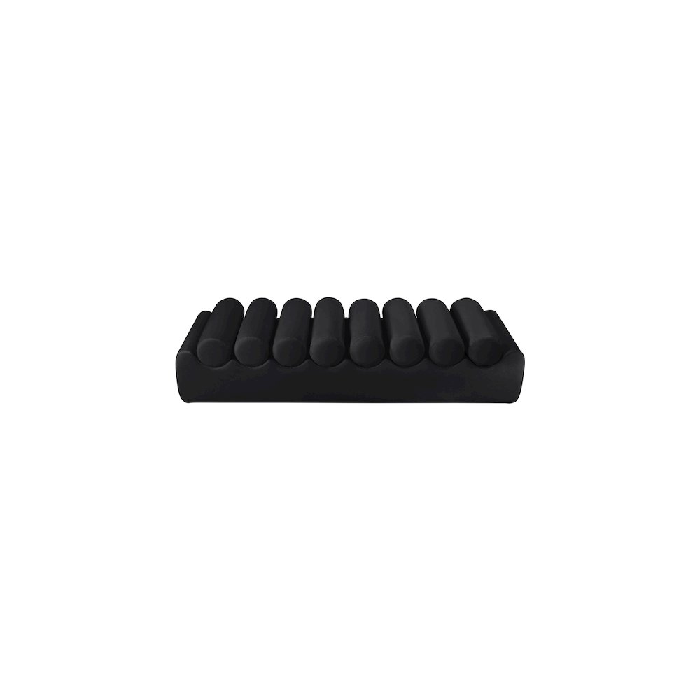 Rumble Black Vegan Leather Bench. Picture 5
