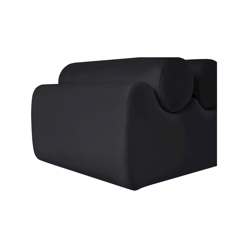 Rumble Black Vegan Leather Bench. Picture 6