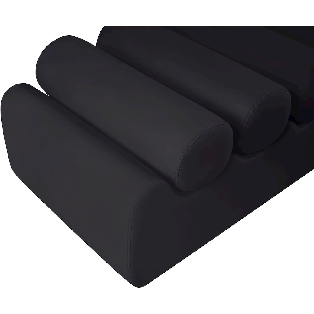 Rumble Black Vegan Leather Bench. Picture 7