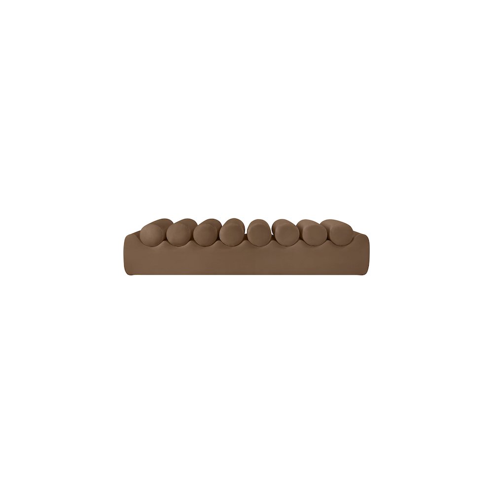 Rumble Brown Vegan Leather Bench. Picture 3
