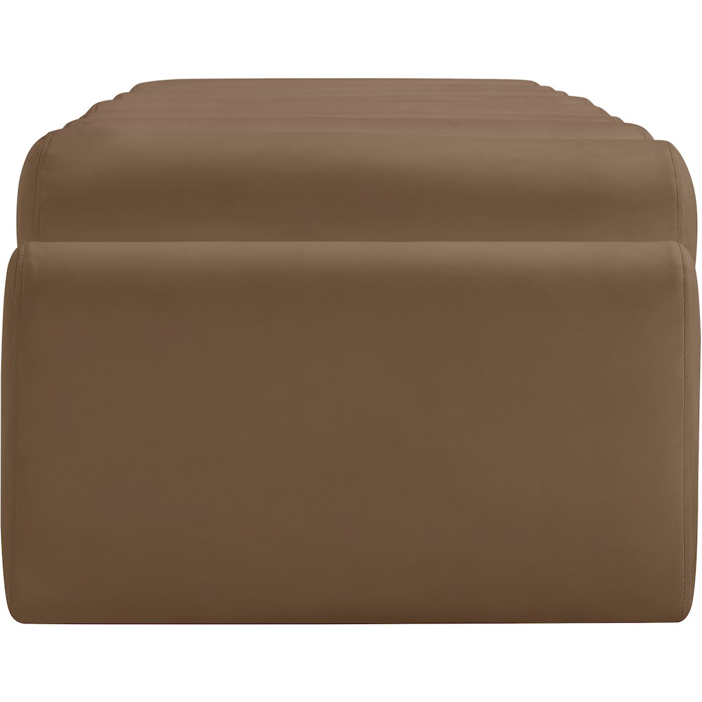 Rumble Brown Vegan Leather Bench. Picture 4