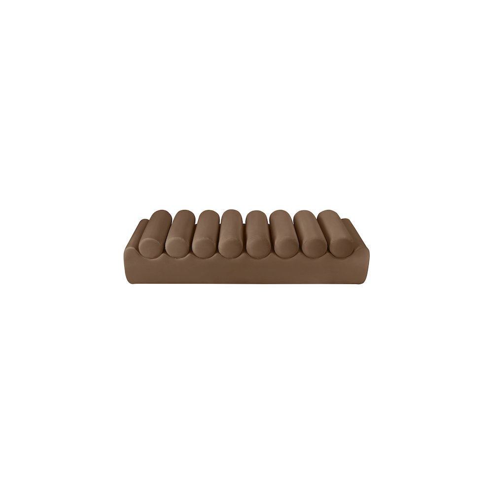 Rumble Brown Vegan Leather Bench. Picture 5