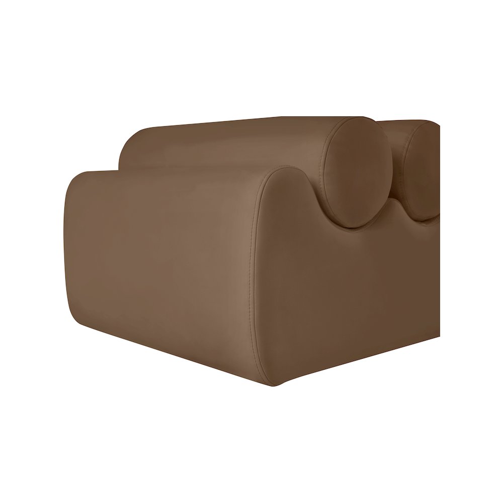 Rumble Brown Vegan Leather Bench. Picture 6