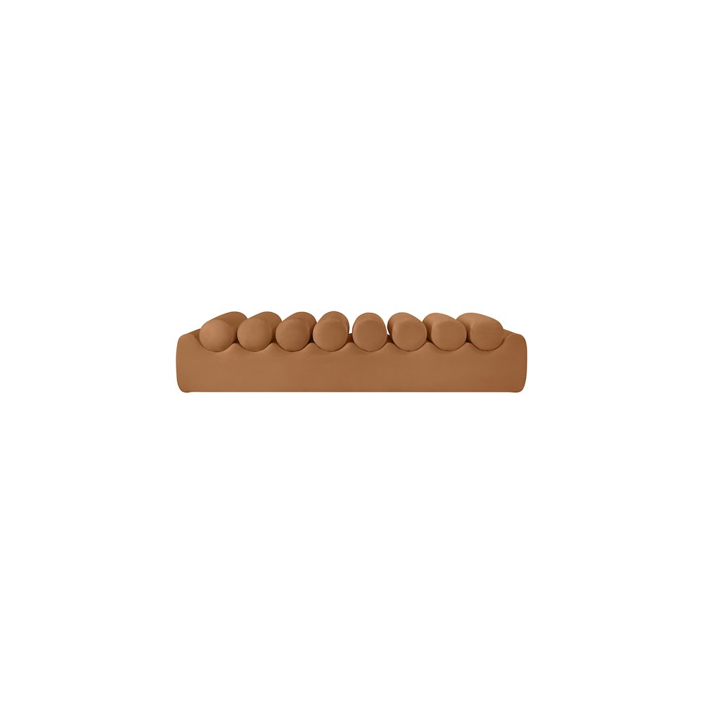 Rumble Cognac Vegan Leather Bench. Picture 3