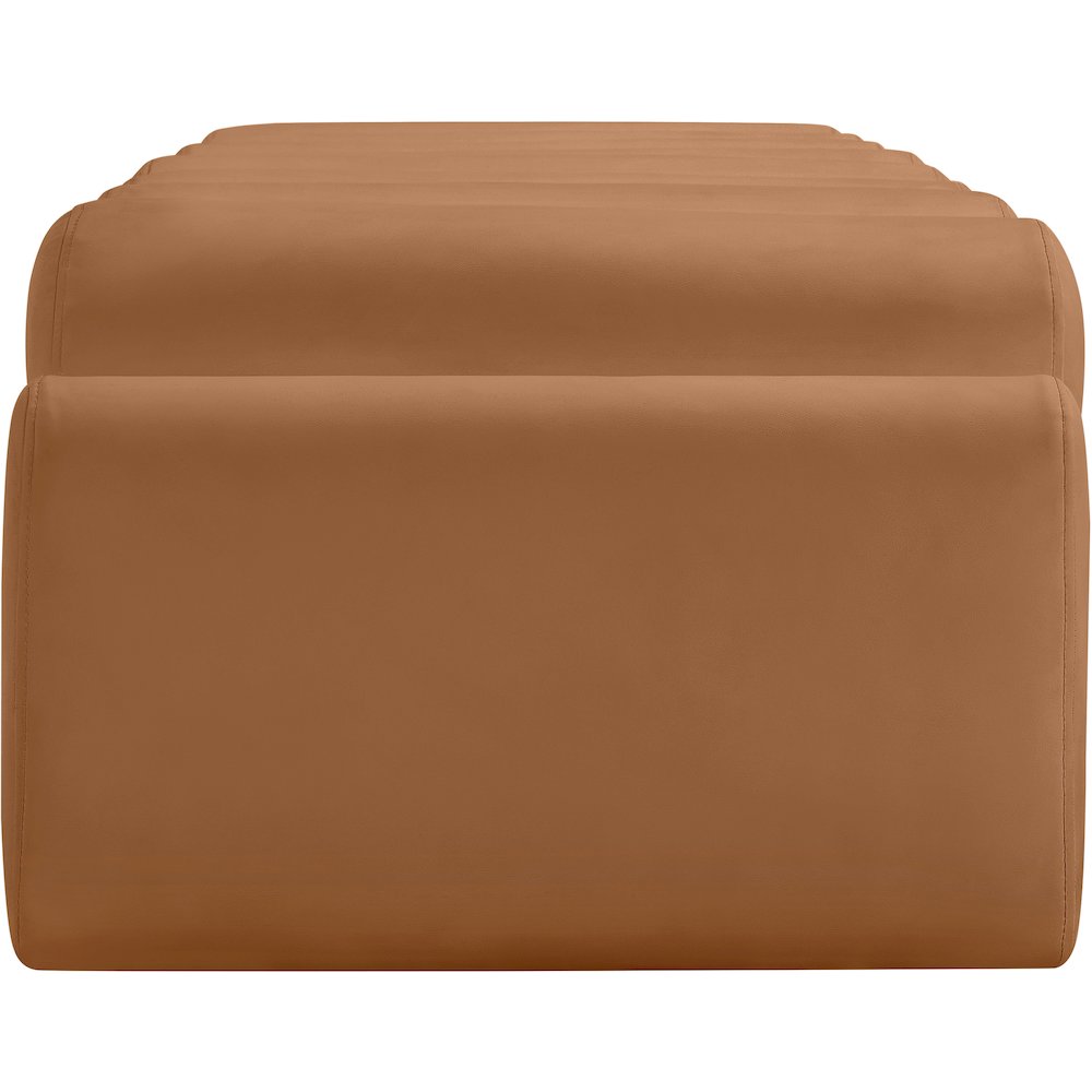 Rumble Cognac Vegan Leather Bench. Picture 4