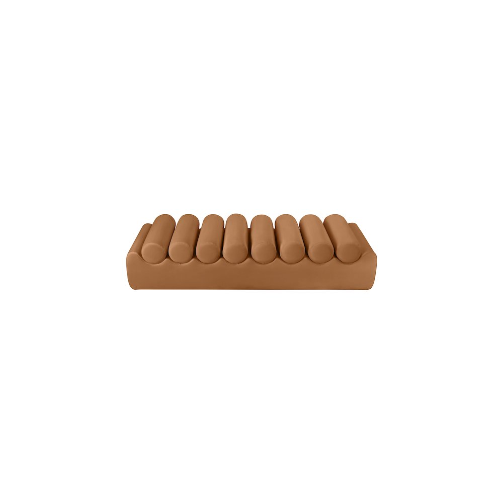 Rumble Cognac Vegan Leather Bench. Picture 5