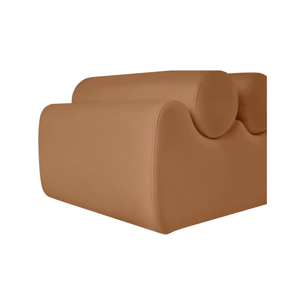 Rumble Cognac Vegan Leather Bench. Picture 6