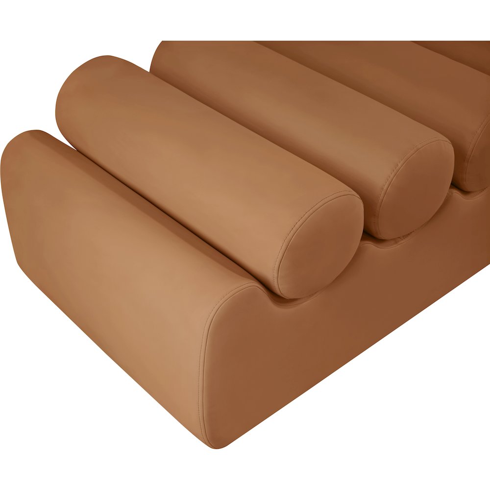 Rumble Cognac Vegan Leather Bench. Picture 7