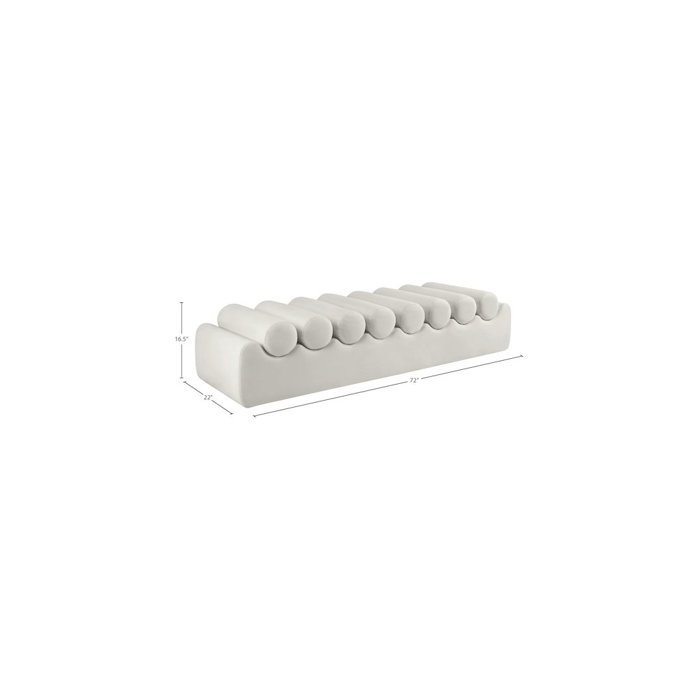 Rumble Cream Vegan Leather Bench. Picture 9
