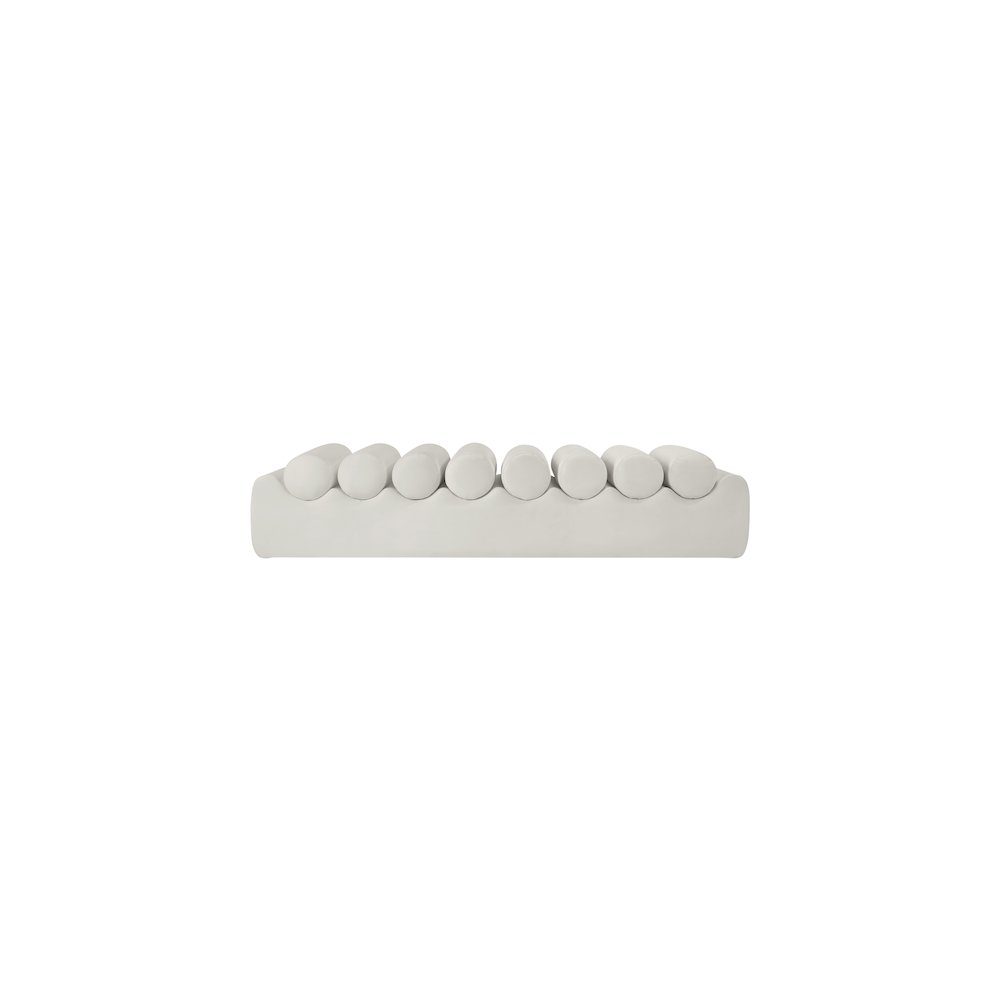Rumble Cream Vegan Leather Bench. Picture 3