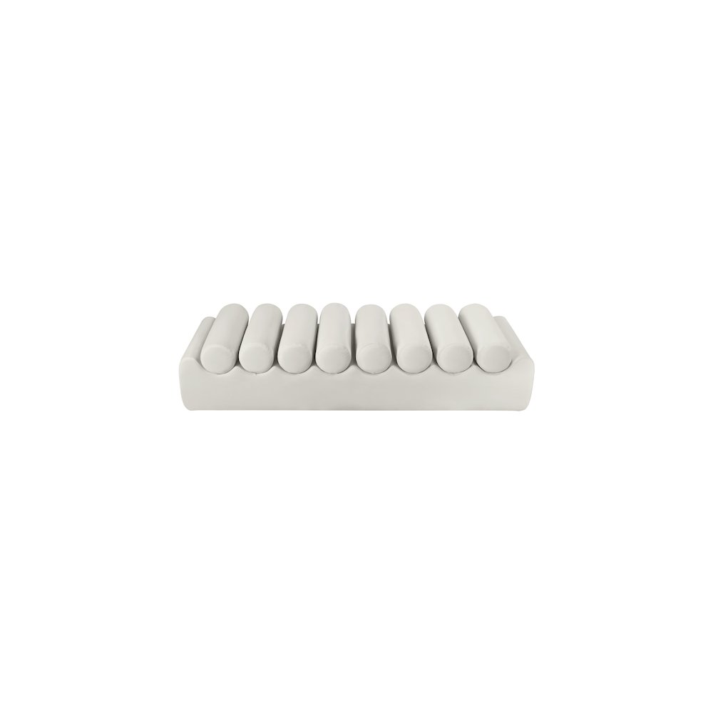 Rumble Cream Vegan Leather Bench. Picture 5