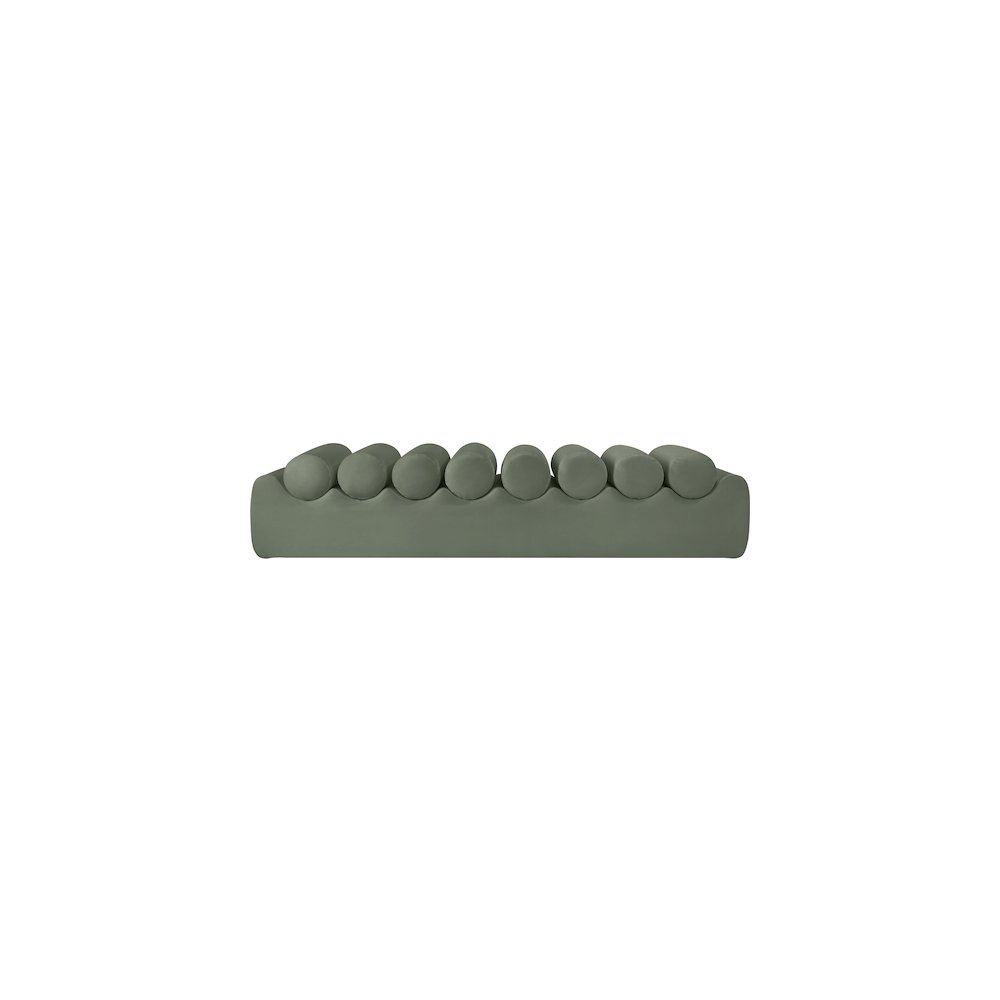 Rumble Green Vegan Leather Bench. Picture 3