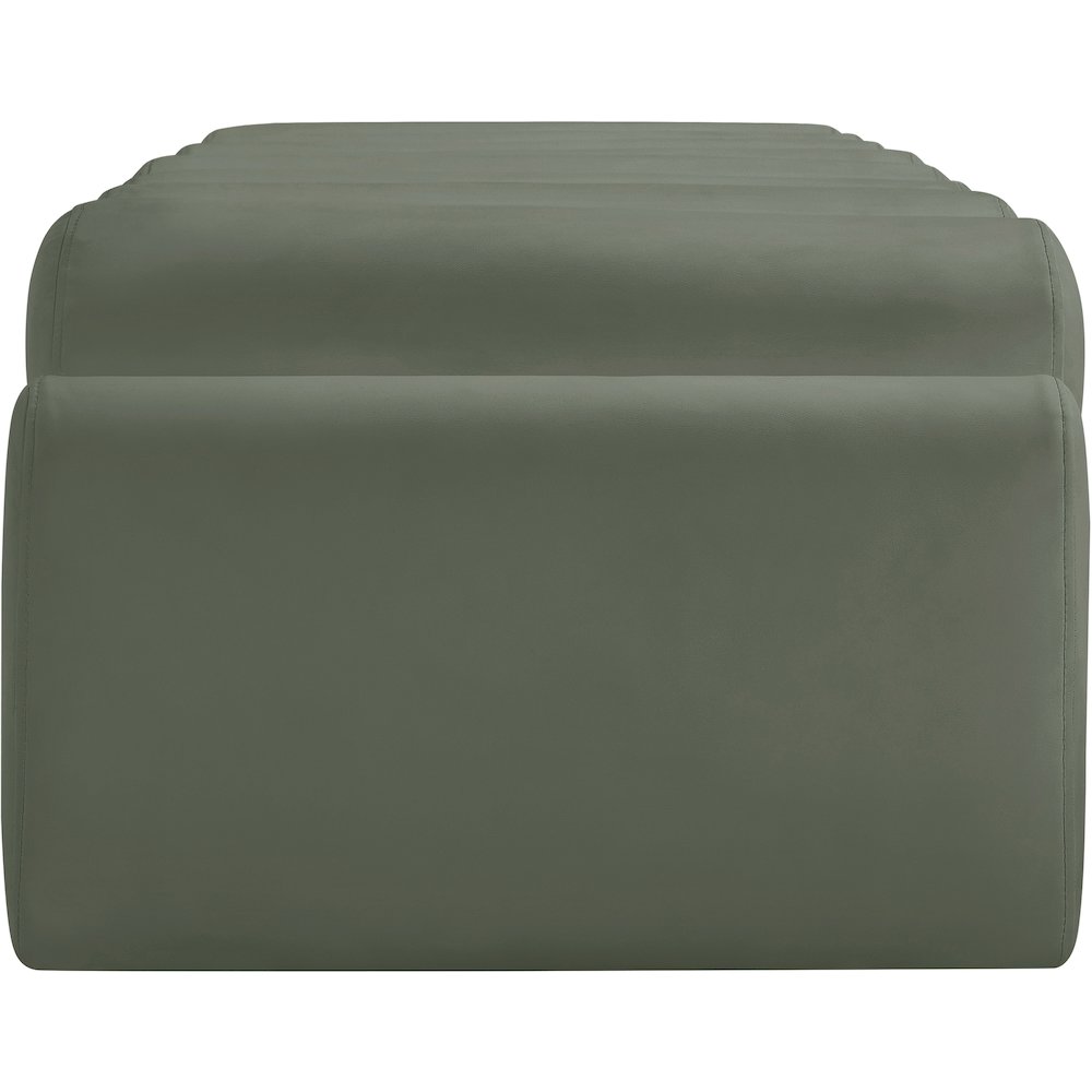Rumble Green Vegan Leather Bench. Picture 4